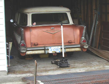 1957 Chevy wagon as found sitting 33 years